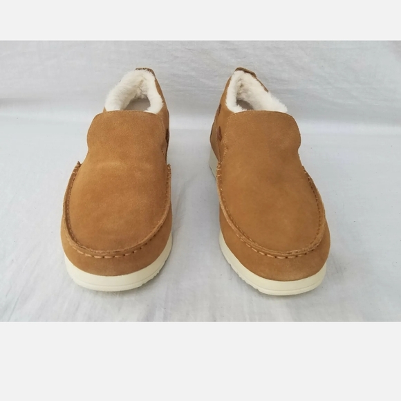 New Women's Sperry Moc-Sider Suede Slip-On Shoes Tan - Picture 3 of 9